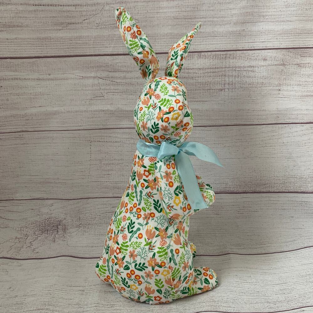 Cynthia Rowley Floral Easter Bunny Rabbit Figurine Lightweight Decoupage 14"H